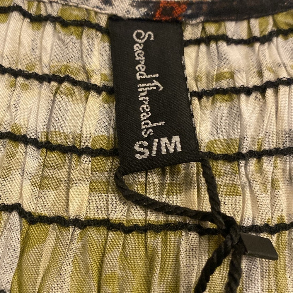 Sacred Threads multicolor plaid tiered check sleeveless dress Size S/M NWT - Picture 6 of 7